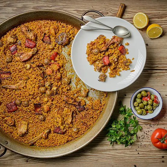 Arroz con conejo y caracoles