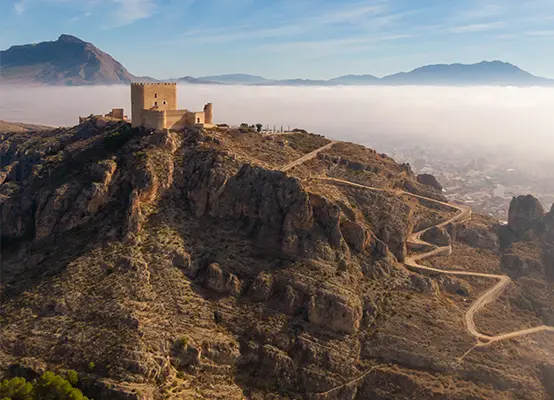 Vista aérea del Castillo de Jumilla